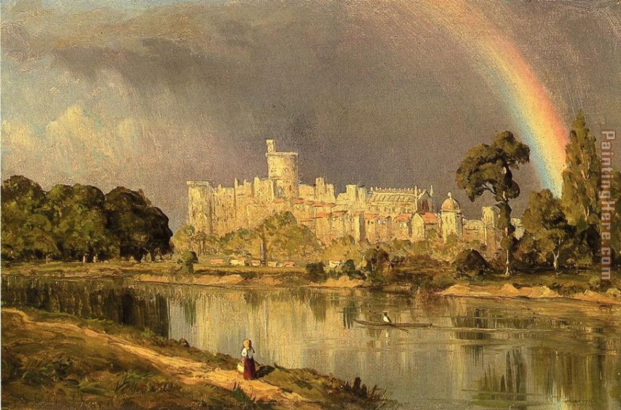 Study of Windsor Castle painting - Sanford Robinson Gifford Study of Windsor Castle art painting